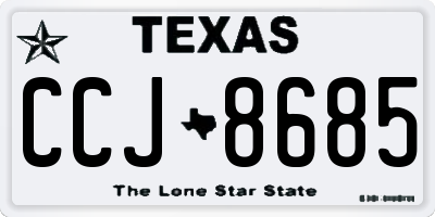 TX license plate CCJ8685