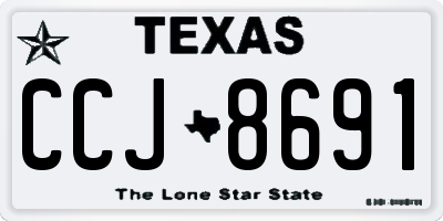 TX license plate CCJ8691