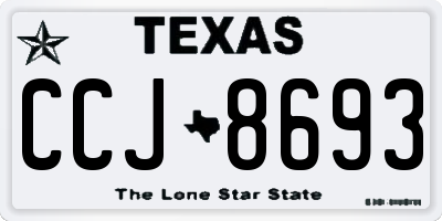 TX license plate CCJ8693
