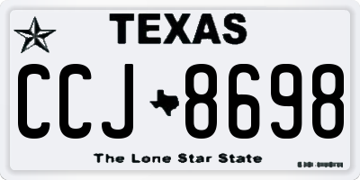 TX license plate CCJ8698