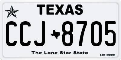 TX license plate CCJ8705