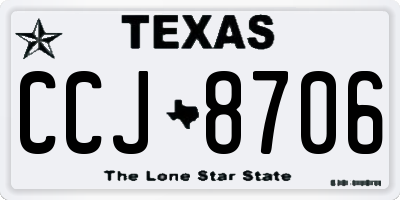 TX license plate CCJ8706