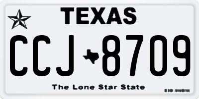 TX license plate CCJ8709