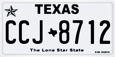 TX license plate CCJ8712