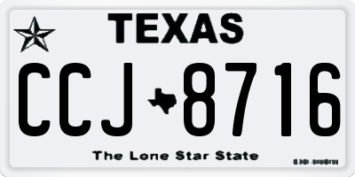 TX license plate CCJ8716