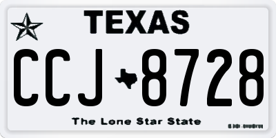 TX license plate CCJ8728