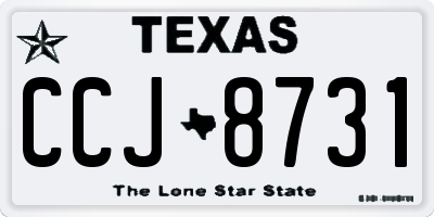 TX license plate CCJ8731