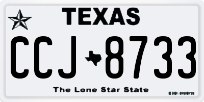 TX license plate CCJ8733