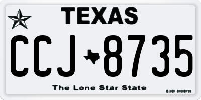 TX license plate CCJ8735