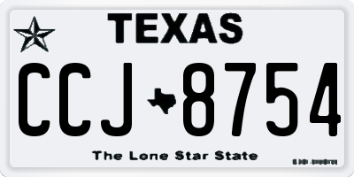TX license plate CCJ8754
