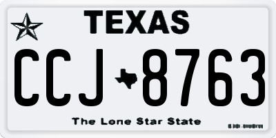 TX license plate CCJ8763