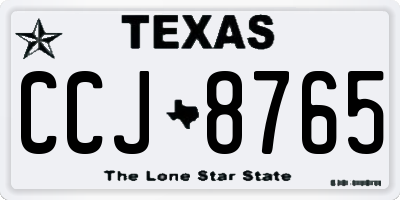 TX license plate CCJ8765