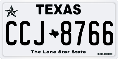 TX license plate CCJ8766