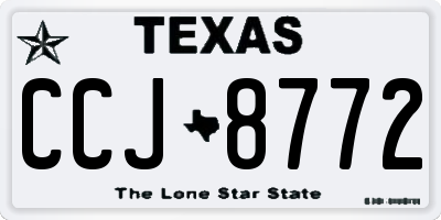 TX license plate CCJ8772