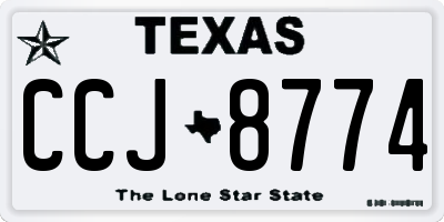 TX license plate CCJ8774