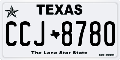 TX license plate CCJ8780