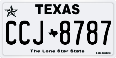 TX license plate CCJ8787