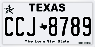 TX license plate CCJ8789
