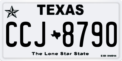 TX license plate CCJ8790