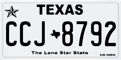 TX license plate CCJ8792