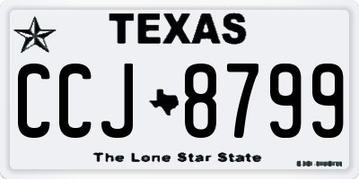 TX license plate CCJ8799