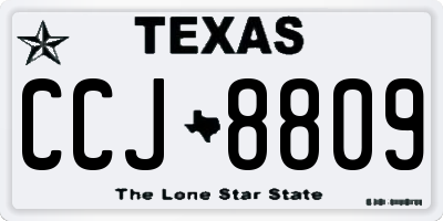 TX license plate CCJ8809