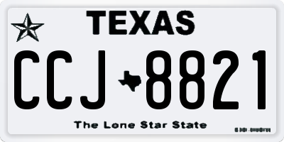 TX license plate CCJ8821