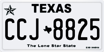 TX license plate CCJ8825