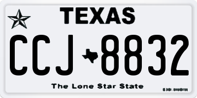 TX license plate CCJ8832