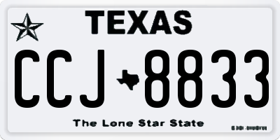TX license plate CCJ8833