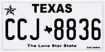 TX license plate CCJ8836