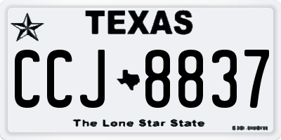TX license plate CCJ8837