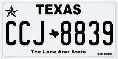 TX license plate CCJ8839