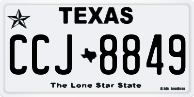 TX license plate CCJ8849