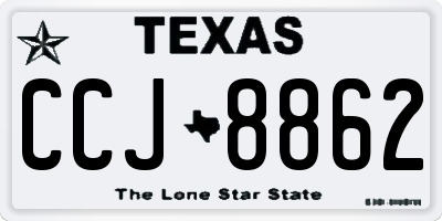 TX license plate CCJ8862