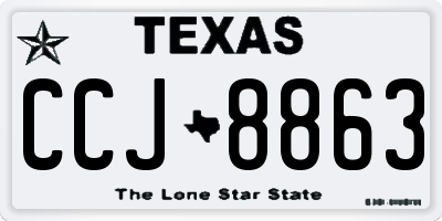 TX license plate CCJ8863