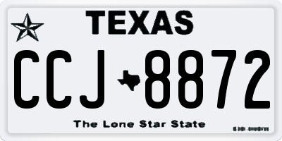 TX license plate CCJ8872