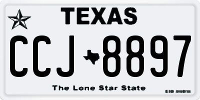 TX license plate CCJ8897