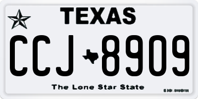 TX license plate CCJ8909