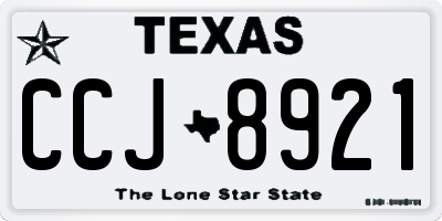TX license plate CCJ8921