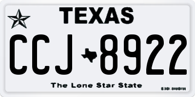 TX license plate CCJ8922