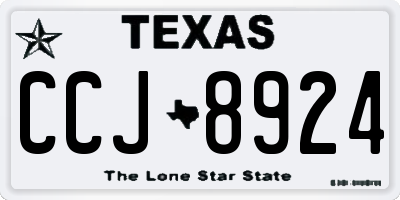 TX license plate CCJ8924