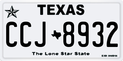 TX license plate CCJ8932