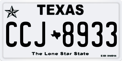 TX license plate CCJ8933
