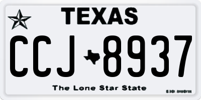 TX license plate CCJ8937