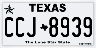 TX license plate CCJ8939