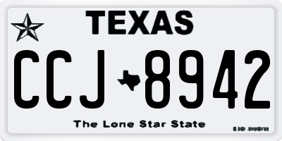 TX license plate CCJ8942