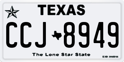 TX license plate CCJ8949