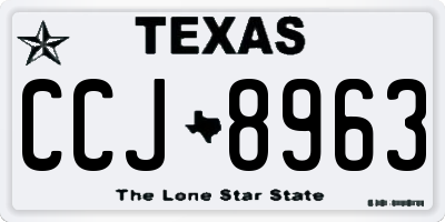 TX license plate CCJ8963