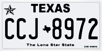 TX license plate CCJ8972